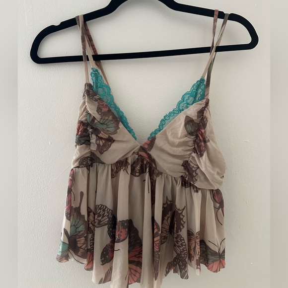 Urban Outfitters Butterfly Print Tank Top - Picture 1 of 3